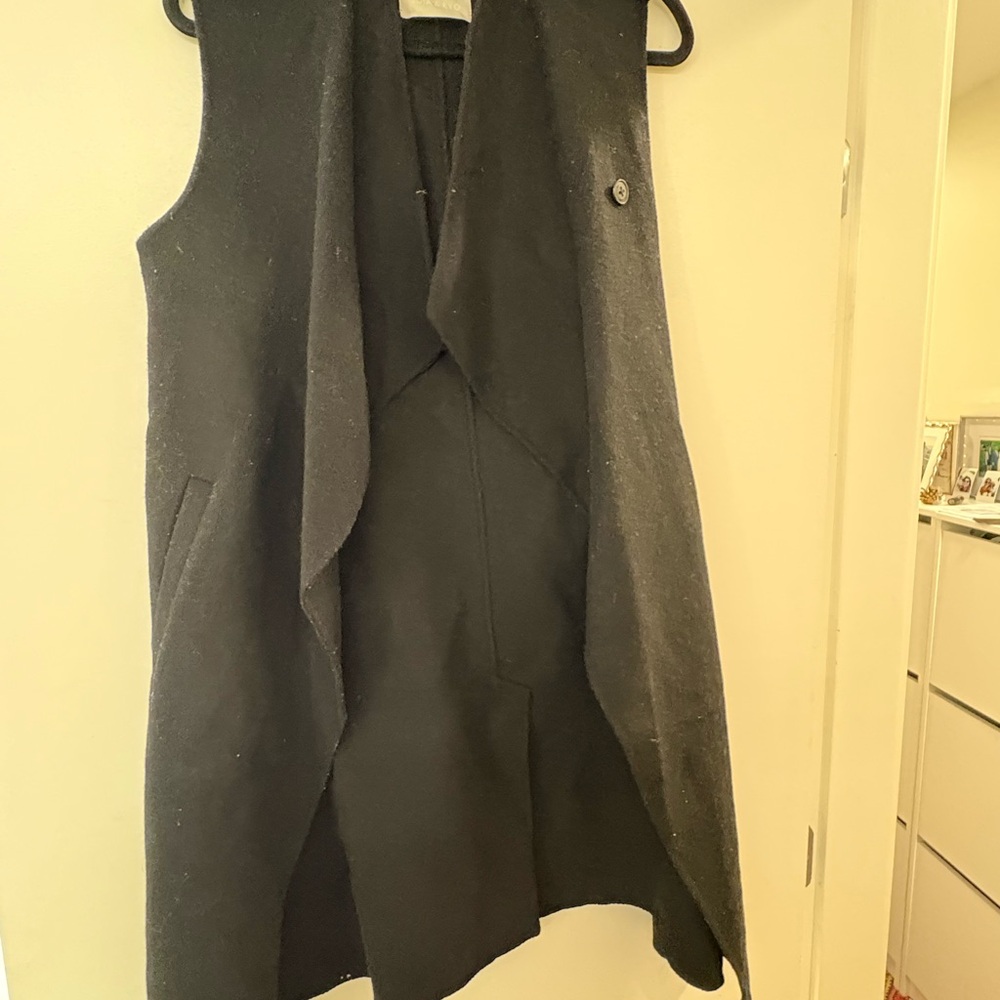 Soia & Kyo Charcoal Asymmetrical sleeveless Vest